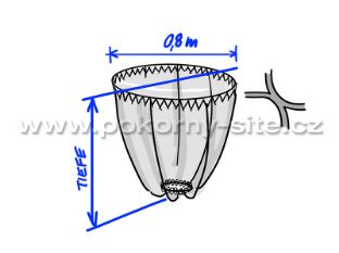 Bild von Mechanischer Kescher - loses Netz, maschinell hergestellt, Masche 15 mm, Ø 80 cm