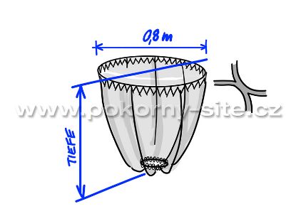 Bild von Mechanischer Kescher - loses Netz, maschinell hergestellt, Masche 30 mm, Ø 80 cm