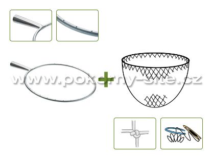 Bild von Kescher rund - Komplet / gebohrt, konische Tülle, Metall / handgeknotet