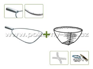 Bild von Kescher D-Form - Komplet / gebohrt, gerade Tülle, Metall / maschinell, montiert