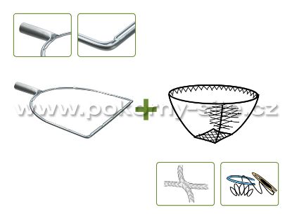 Bild von Kescher D-Form - Komplet / doppelt, gerade Tülle, Metall / maschinell, montiert