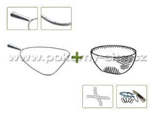 Bild von Kescher D-Form - Komplet / gebohrt, konische Tülle, Metall / maschinell, genäht