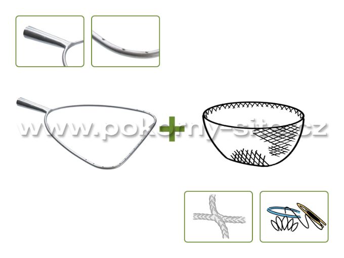 Bild von Kescher D-Form - Komplet / gebohrt, konische Tülle, Metall / maschinell, genäht