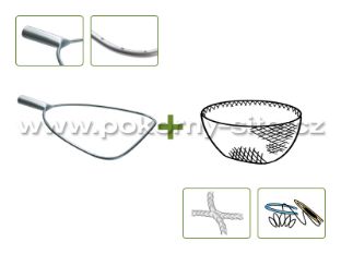 Bild von Kescher D-Form - Komplet / gebohrt, gerade Tülle, Metall / maschinell, genäht