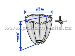 Bild von Mechanischer Kescher - loses Netz, handgeknotet, Masche 25 mm 