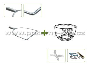 Bild von Forellenkescher D-Form - Komplet / doppelt, gerade Tülle, Metall / maschinell, montiert