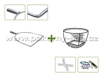 Bild von Forellenkescher D-Form - Komplet / doppelt, gerade Tülle, Metall / maschinell, montiert