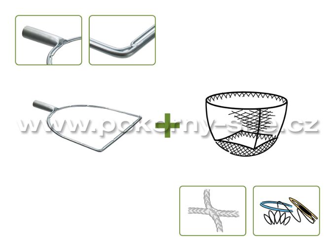 Bild von Forellenkescher D-Form - Komplet / doppelt, gerade Tülle, Metall / maschinell, montiert